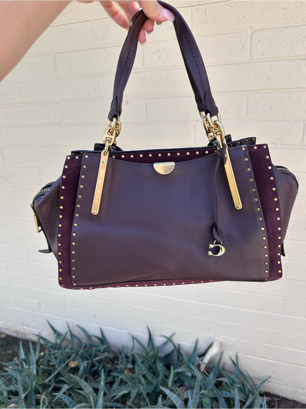 Coach burgundy dreamer Satchel Handbag in Deep Plum